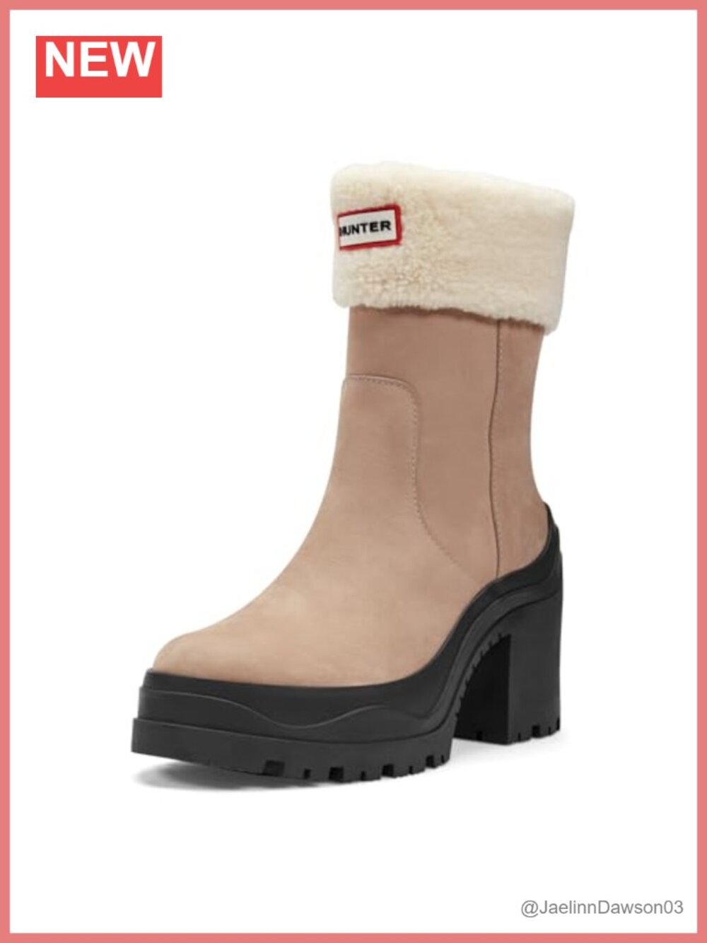 Women's Waterproof Ankle Boot Leather Block Heel Zip